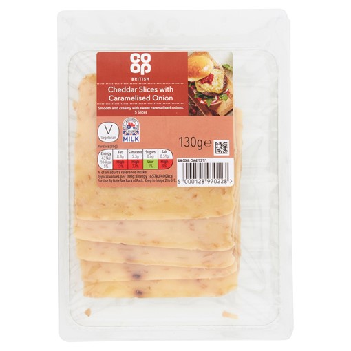 Picture of Co-op 5 British Cheddar Slices with Caramelised Onion 130g