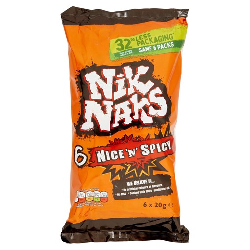 Picture of Nik Naks Nice 'N' Spicy Multipack Crisps 6 Pack