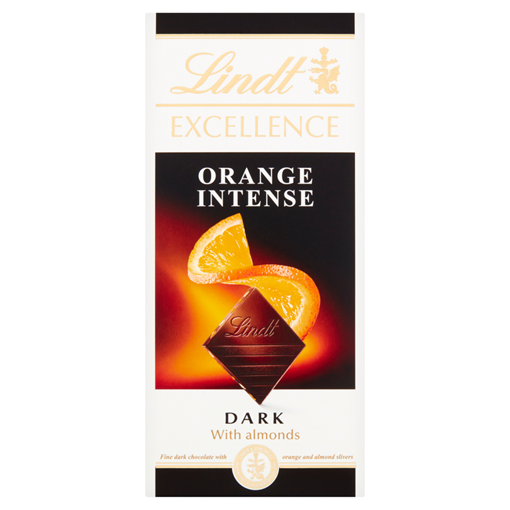 Picture of Lindt Excellence Orange Intense Dark with Almonds 100g