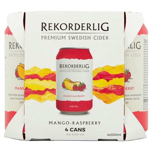 Picture of Rekorderlig Premium Swedish Mango-Raspberry Cider 4 x 330ml