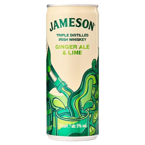 Picture of Jameson Irish Whiskey Ginger Ale & Lime Mixed Drink 250ml