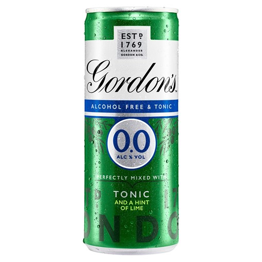 Picture of Gordon's 0.0% Alcohol Free Spirit and Tonic with a Hint of Lime 250ml