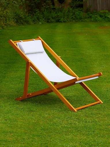 Picture of 4-Pos. GREY Wooden Deck Chair