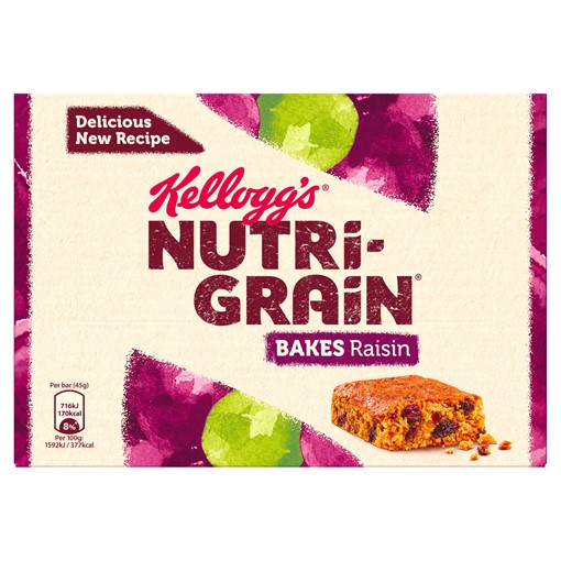 Picture of Kellogg's Nutri-Grain Bakes Raisin Snack Bars 6x45g