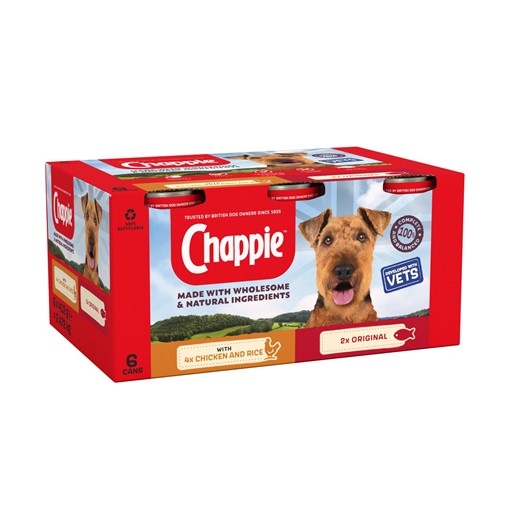 Picture of Chappie Adult Wet Dog Food Tins Favourites in Loaf 6 x 412g