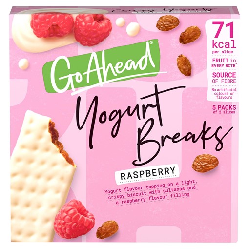 Picture of Go Ahead Yogurt Breaks Raspberry Biscuit Bars (5x35.5g)