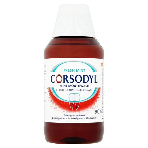 Picture of Corsodyl Medicated, Antibacterial Mouthwash, Mint, 300 ml