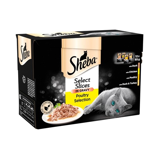 Picture of Sheba Select Slices Cat Food Pouches Poultry in Gravy 12 x 85g