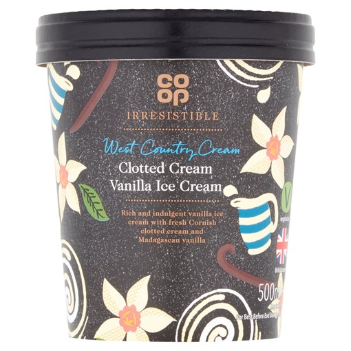 Picture of Co-op Irresistible West Country Cream Clotted Cream Vanilla Ice Cream 500ml