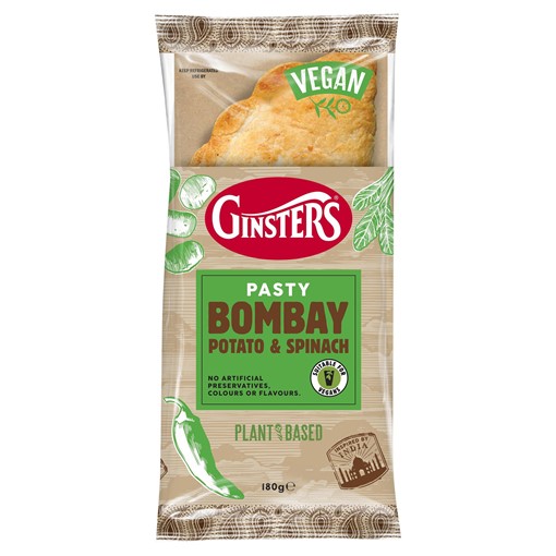 Picture of Ginsters Vegan Bombay Potato & Spinach Pasty 180g