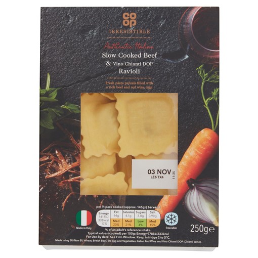 Picture of Co-op Irresistible Slow Cooked Beef & Vino Chianti DOP Ravioli 250g