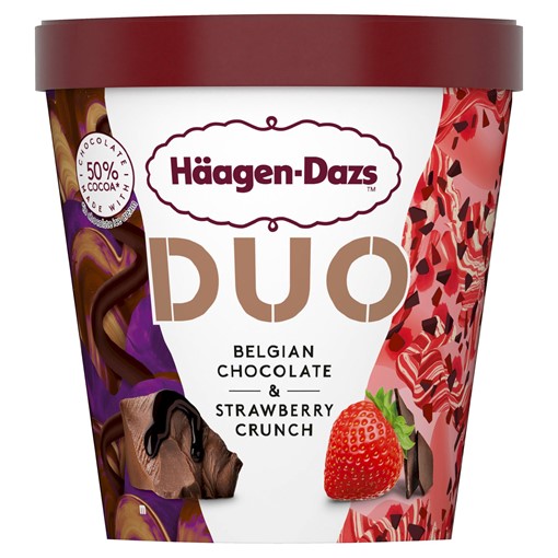 Picture of Häagen-Dazs Duo Belgian Chocolate & Strawberry Crunch Ice Cream 420ml