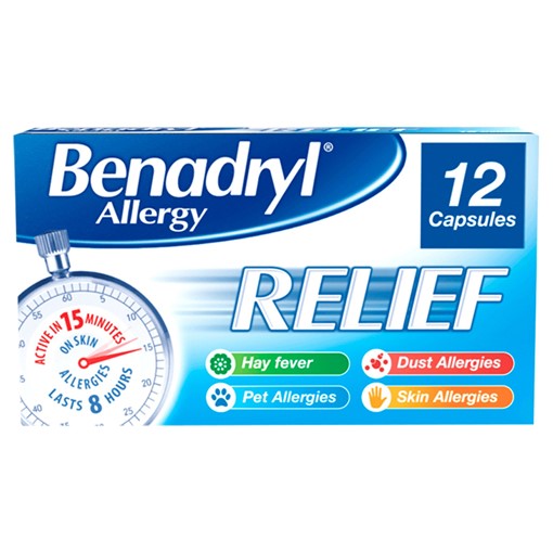 Picture of Benadryl Allergy Relief 12 Capsules