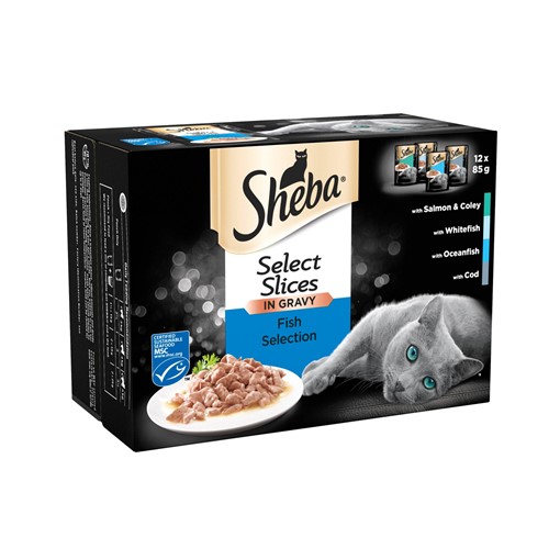 Picture of Sheba Select Slices Cat Food Pouches Fish in Gravy 12 x 85g