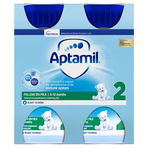 Picture of Aptamil 2 Follow On Milk 6-12 Months 4 x 200ml (800ml)