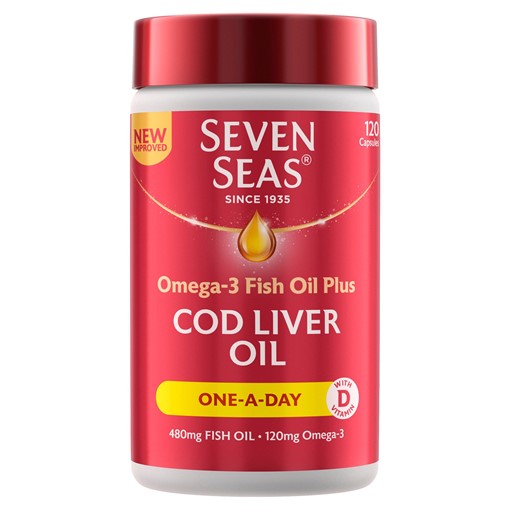 Picture of Seven Seas Omega-3 Fish Oil Plus Cod Liver Oil 120 Capsules