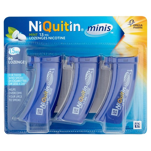 Picture of NiQuitin Mini Mint Lozenges 1.5mg, 60 Minis Stop Smoking Aid