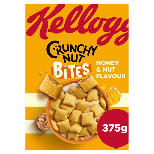 Picture of Kellogg's Crunchy Nut Bites Honey & Nut Flavour Breakfast Cereal 375g