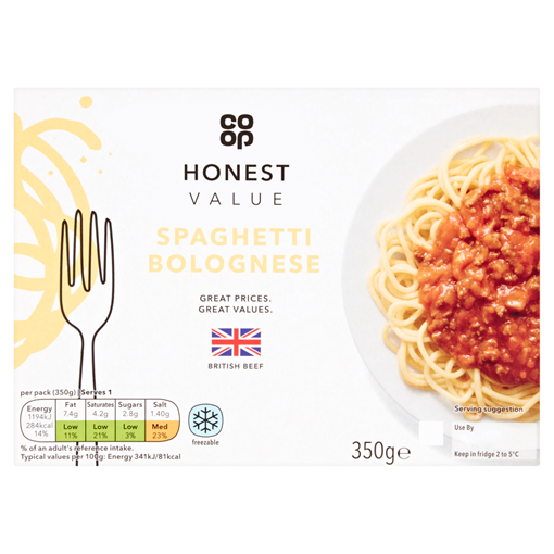 Picture of Co-op Honest Value Spaghetti Bolognese 350g