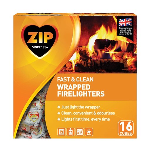 Picture of Zip Fast & Clean Wrapped Firelighters 16 Cubes