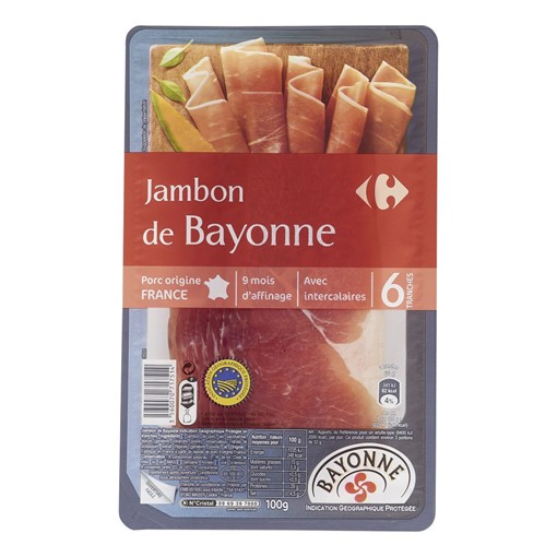 Picture of Carrefour Bayonne Ham 100g
