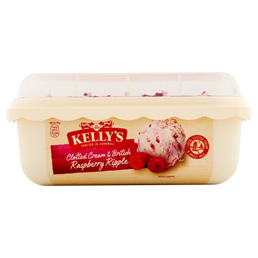 Picture of Kelly's Cornish Clotted Cream & British Raspberry Ripple Ice Cream 950ml