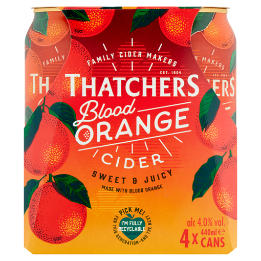 Picture of Thatchers Blood Orange Cider Can 4X