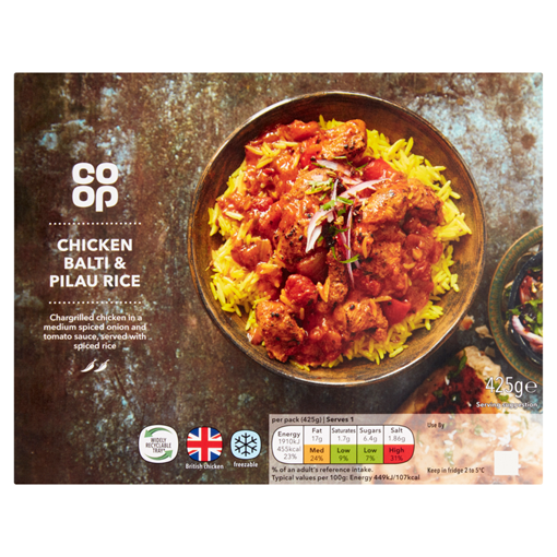 Picture of Co-op Chicken Balti & Pilau Rice 425g