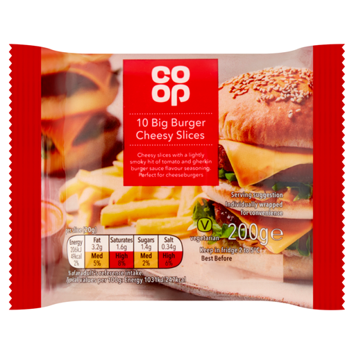Picture of Co-op 10 Big Burger Cheesy Slices 2