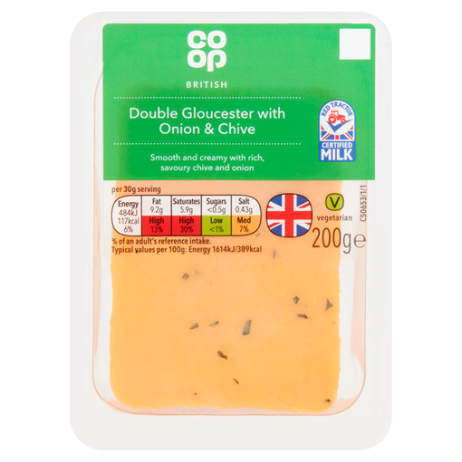 Picture of Co-op British Double Gloucester with Onion & Chives 180g