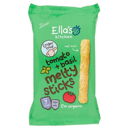 Picture of Ella's Kitchen Organic Tomato and Basil Melty Sticks Baby Snack 7+ Months 16g
