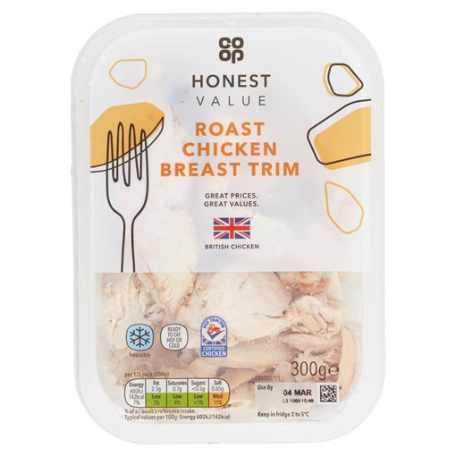 Picture of Co-op Honest Value Roast Chicken Breast Trim 300g
