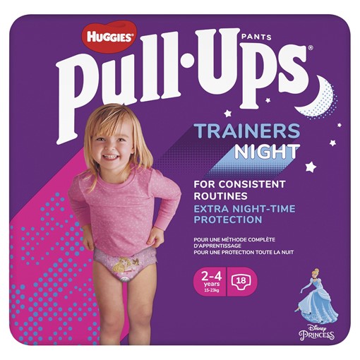 Picture of Huggies® Pull-Ups® Night Time Nappy Pants, Girl Size 6, 18 Pants