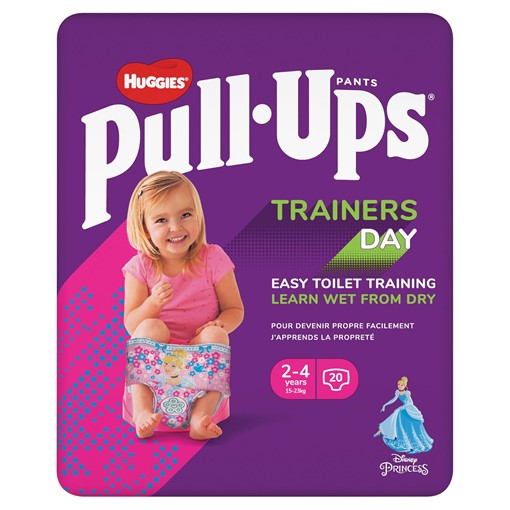 Picture of Huggies® Pull-Ups® Trainers Day, Girl, Size 2-4 Years, Nappy Size 5-6+, 20 Big Kid Training Pants