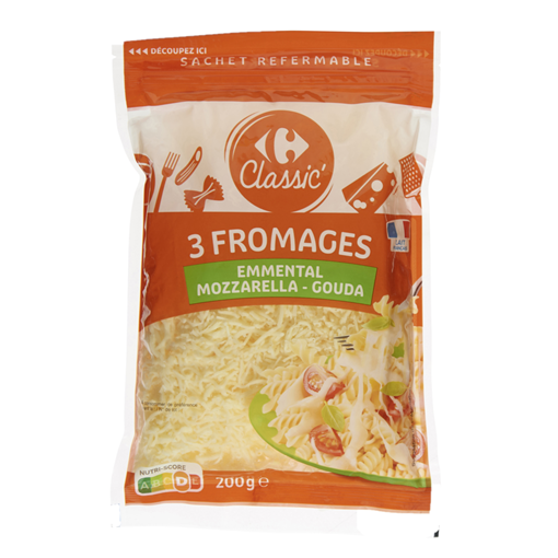Picture of Carrefour 3 Grated Cheese Mix 200g