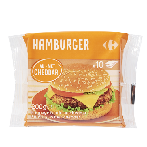 Picture of Carrefour Hamburger Cheddar Cheese 10x20g