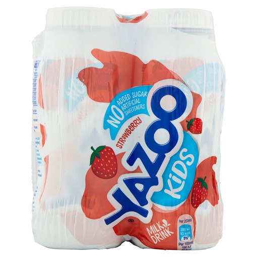 Picture of YAZOO Kids No Added Sugar Strawberry Milk Drink 4 x 200ml