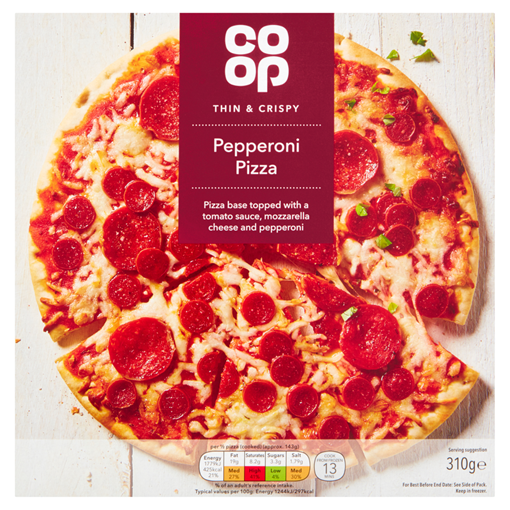 Picture of Co-op Pepperoni Thin & Crispy Pizza