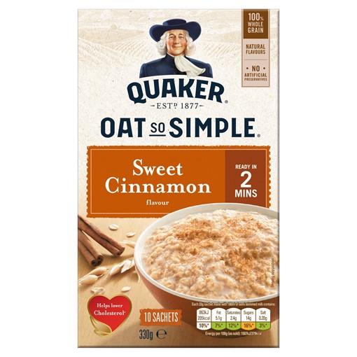 Picture of Quaker Oat So Simple Sweet Cinnamon Porridge Sachets 10x33g