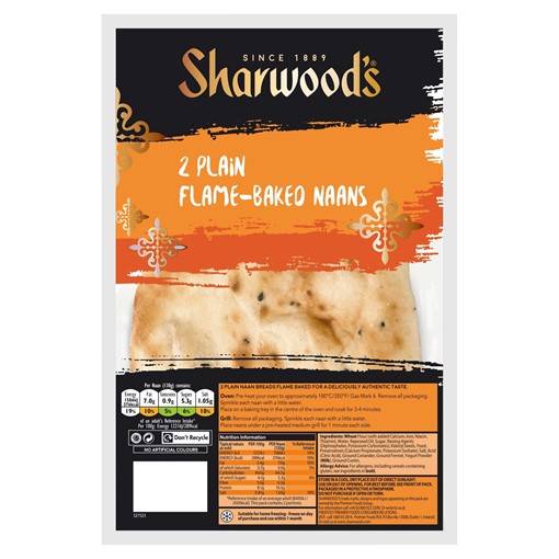 Picture of Sharwood's 2 Plain Flame-Baked Naans