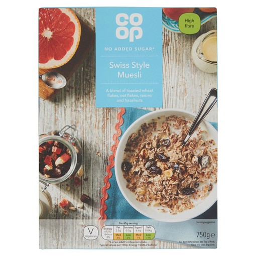 Picture of Co Op No Added Sugar Swiss Style Muesli 750g