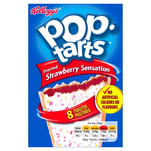 Picture of Kellogg's Pop Tarts Frosted Strawberry Sensation 8 × 48g (384g)