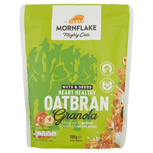 Picture of Mornflake Mighty Oats Nuts & Seeds Heart Healthy Oatbran Granola 500g