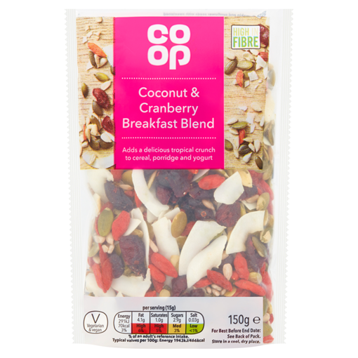 Picture of Co-op Coconut & Cranberry Breakfast Blend 150g