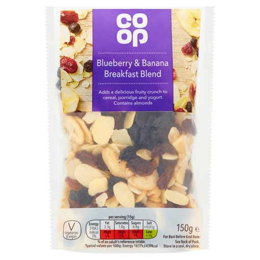 Picture of Co-op Blueberry & Banana Breakfast Blend 150g