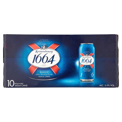 Picture of Kronenbourg 1664 Lager Beer 10 x 440ml Cans