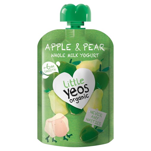 Picture of Little Yeos Organic Apple & Pear Whole Milk Yogurt +6m Smooth 90g