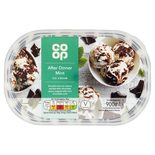 Picture of Co Op After Dinner Mint Ice Cream 900ml