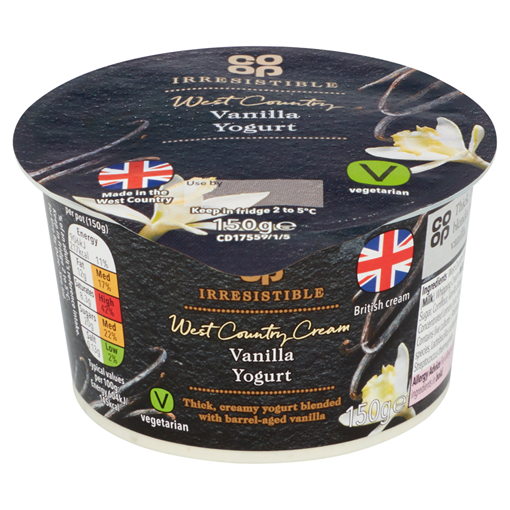 Picture of Co Op Irresistible West Country Vanilla Yogurt 150g