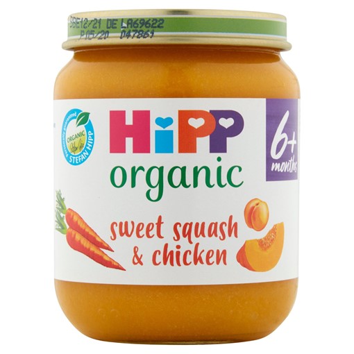 Picture of HiPP Organic Sweet Squash & Chicken Baby Food Jar 6+ Months 125g